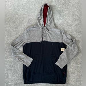 American Eagle NWT Navy/Gray Hooded Pullover